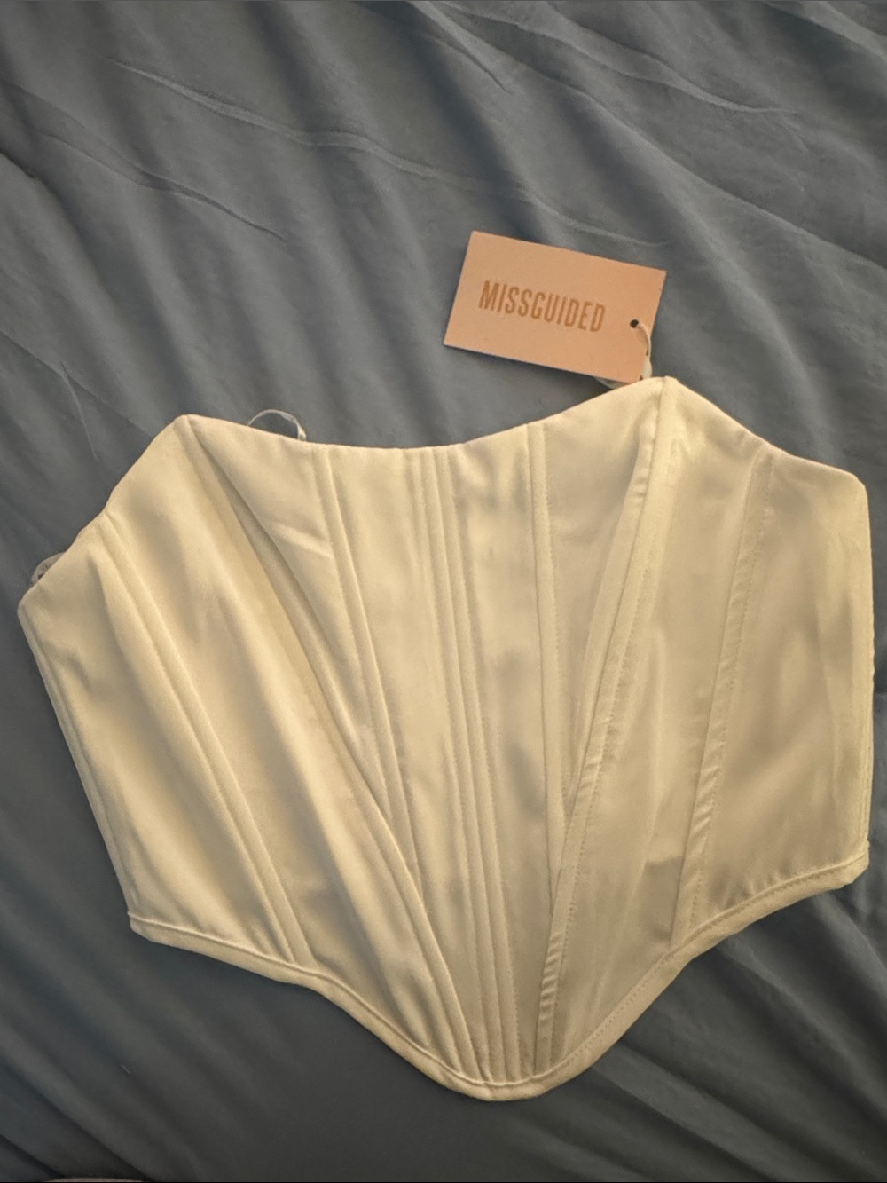 Missguided white Satin Corset Top